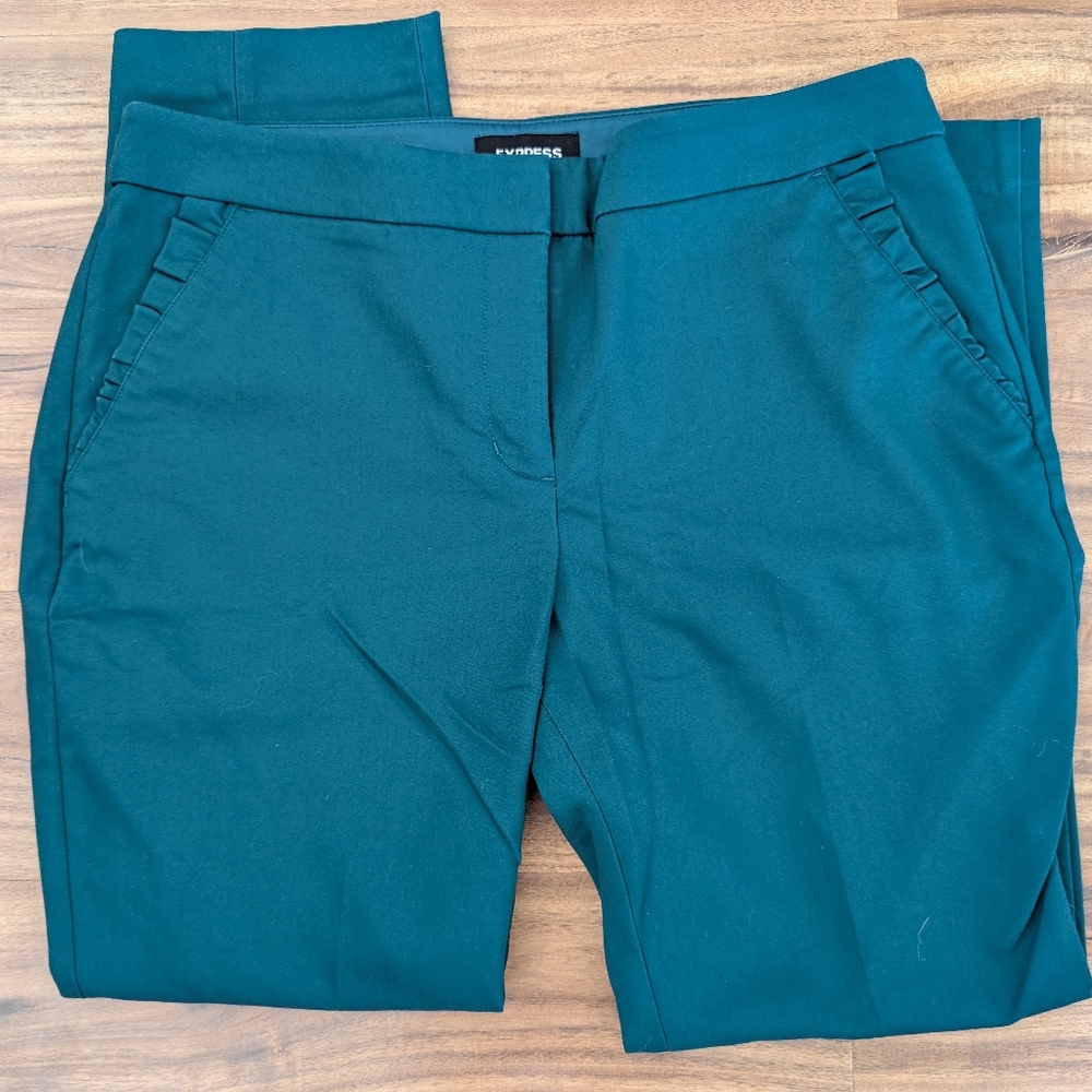 Express Columnist Ankle Pants in Teal - Size 10R